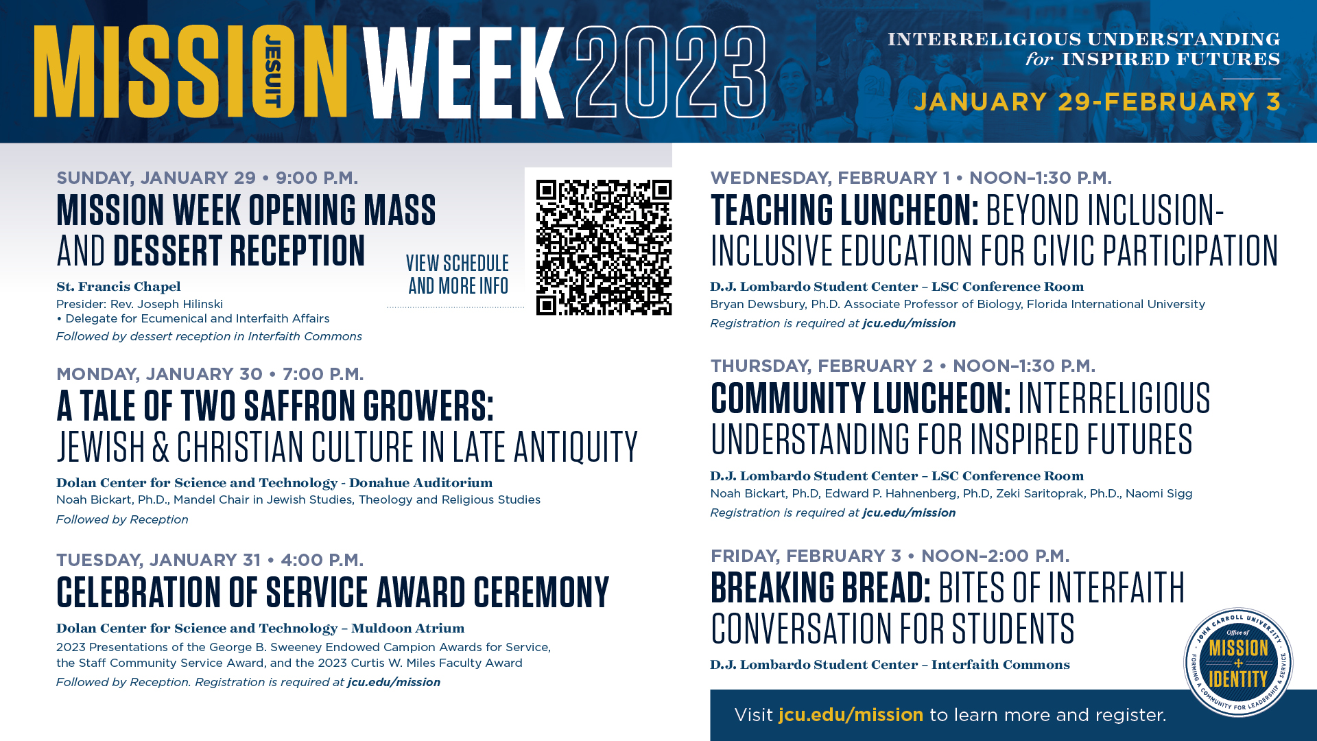 2023 Mission Week Schedule