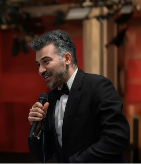 theater actor with mic