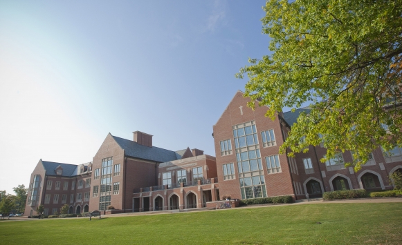 Sun shining over Dolan Science and Technology Center