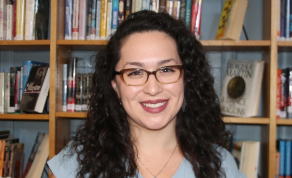 Marlene Villa '18 at work in a Boston school.