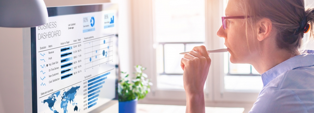 Computer with Data Displayed