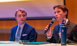 JCU students hosting debate watch party event.