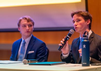 JCU students hosting debate watch party event.