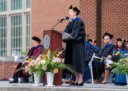 Dr. Lisa Damour at JCU's 2025 Undergraduate Commencement Ceremony
