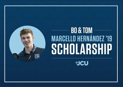 Sam Herr ’26 recipient of the Bo & Tom – Marcello A. Hernández ’19 Scholarship at John Carroll University.
