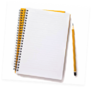 A notebook and pencil